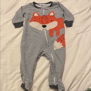 Gerber Gray and Orange Fox Footie